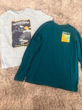 Kids Long-Sleeve Teal and Graphic Tee